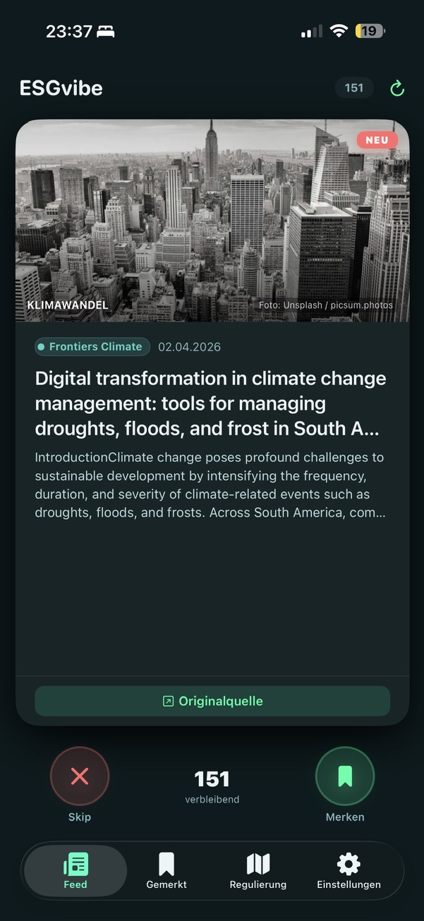 ESGvibe App Screenshot