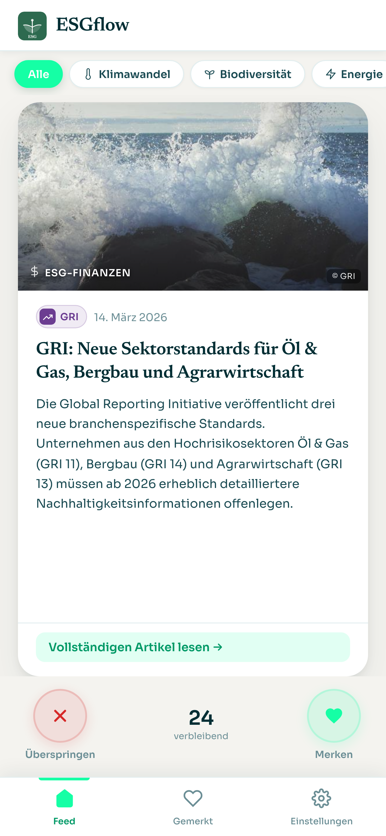 ESGflow App Screenshot